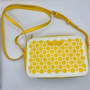 Yellow and White Crossbody Bag